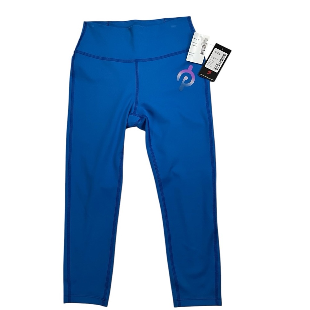 NWT Peloton Small‎ Move Capri Legging Blue Logo Front Stretch High Waist Cropped